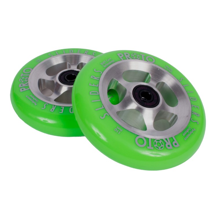 Колесо для самоката Proto StarBright Sliders 110 пара Neon Green on Raw