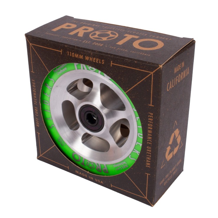 Колесо для самоката Proto StarBright Sliders 110 пара Neon Green on Raw