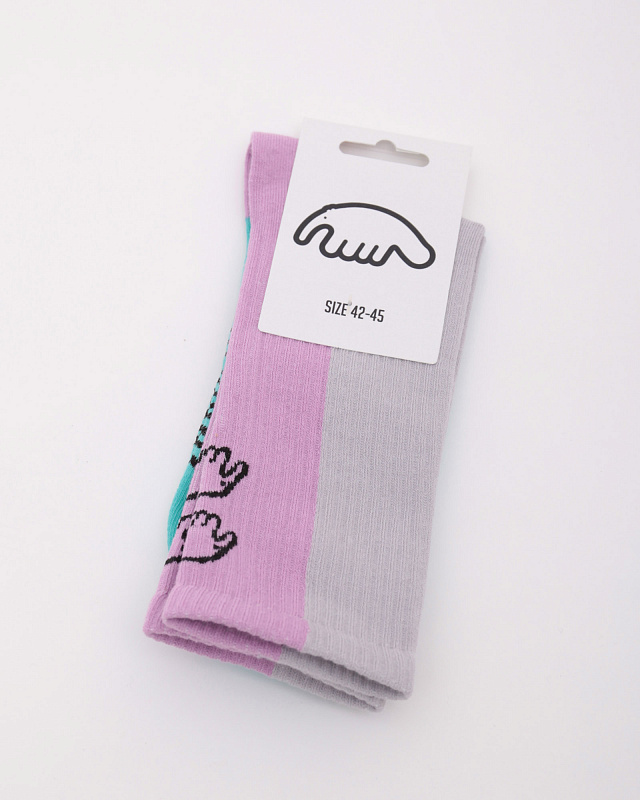 Носки Anteater Socks (серый / розовый / бирюзовый)