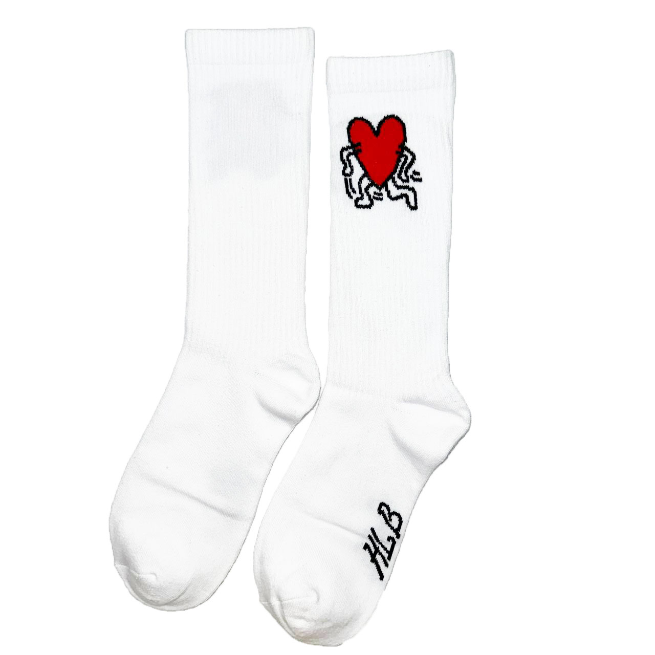Носки Hello Bitch с красным сердцем белыйбелый