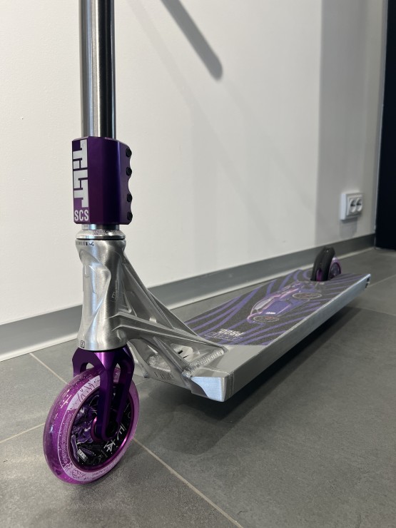 Трюковой самокат Hellride Purple Swag серый / фиолетовый