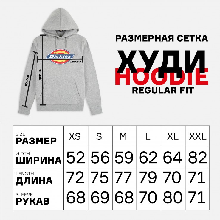 Толстовка Dickies Relaxed Fit Icon Graphic Fleece серый