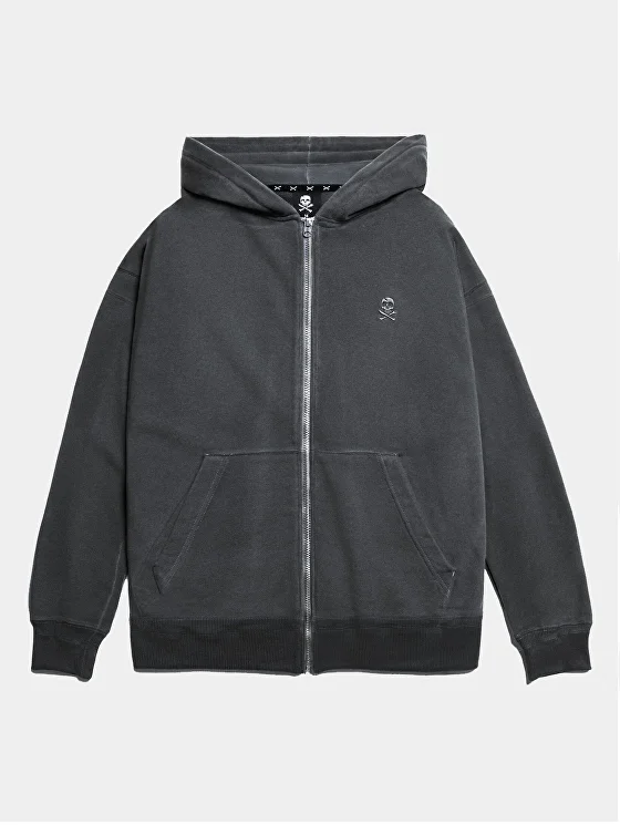 Худи HardLunch garment dye Logo темно-серыйтемно-серый