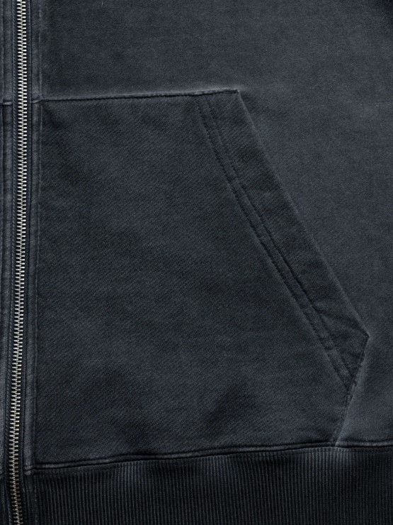 Худи HardLunch garment dye Logo темно-серый