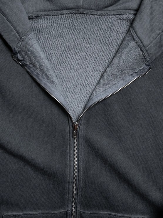 Худи HardLunch garment dye Logo темно-серый