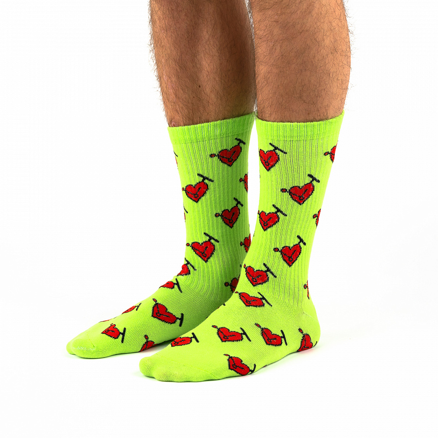 Носки Ride Action в сердце самокат зеленый 38-42