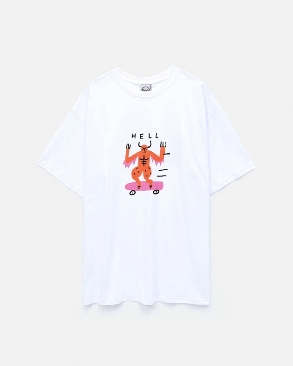 Футболка Anteater Tee белый / оранжевый  XS