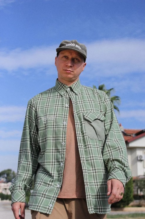 Рубашка Called a Garment Human flannel зеленый