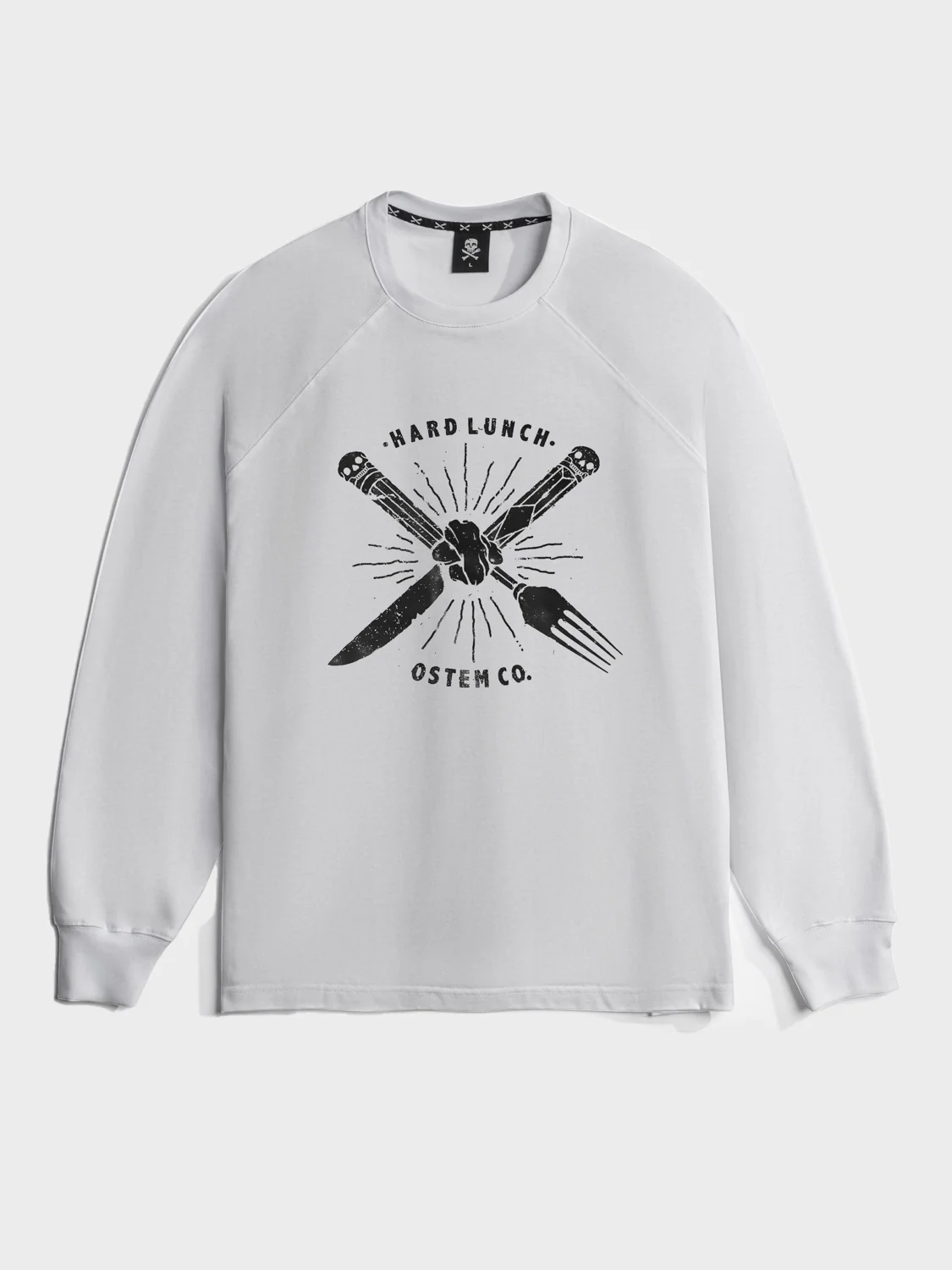 Лонгслив HardLunch Fork and knife белый M