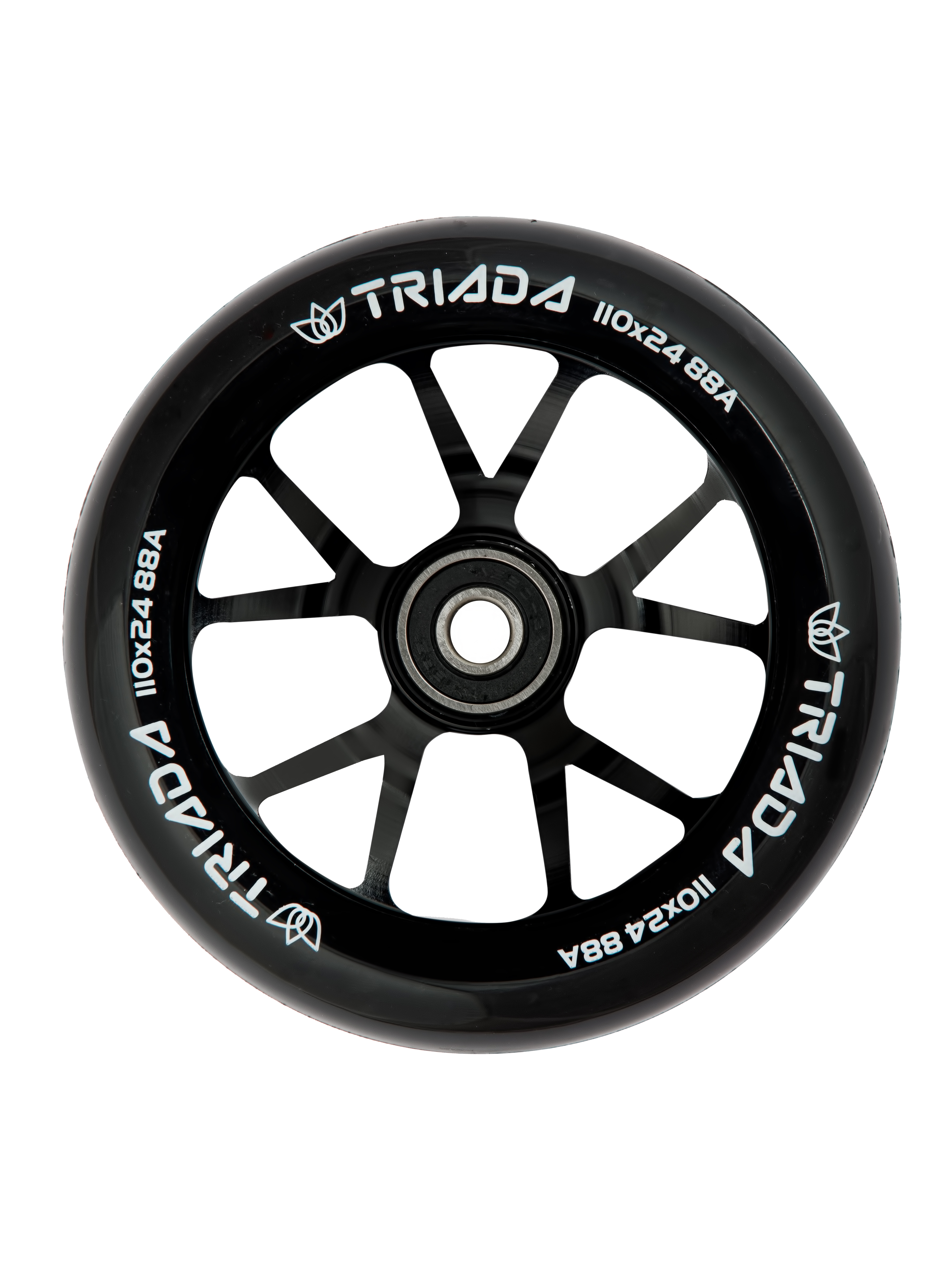 Колесо для самоката Triada 5Y Spoked 110 прозрачный розовый / неохромчерный / черный