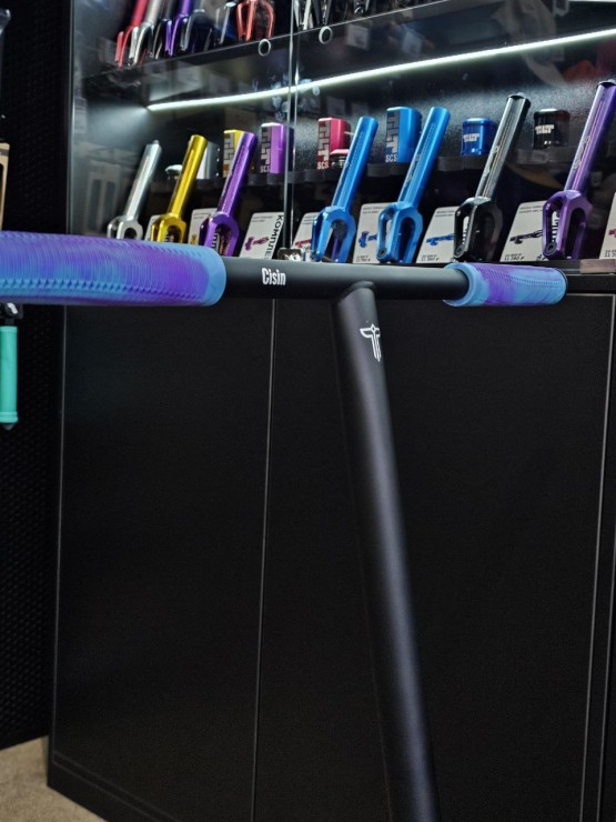 Трюковой самокат Hellride Космо голубой / фиолетовый