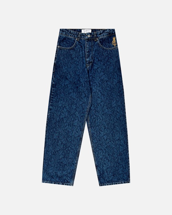 Джинсы Issaya Loose Ghost Pattern синий