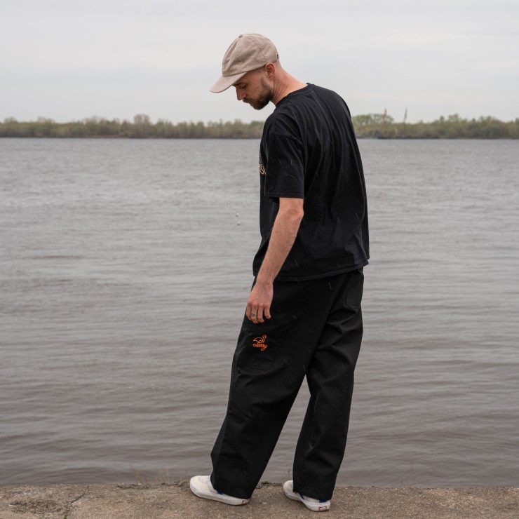Брюки Larry Pants One Pocket - Wide fit черный