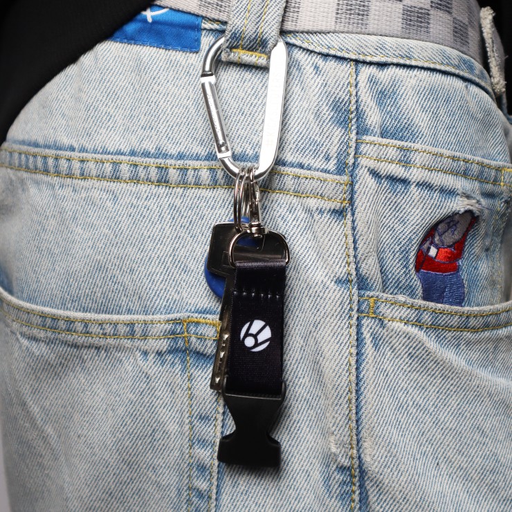 Карабин Спутник шнурок для ключей черный