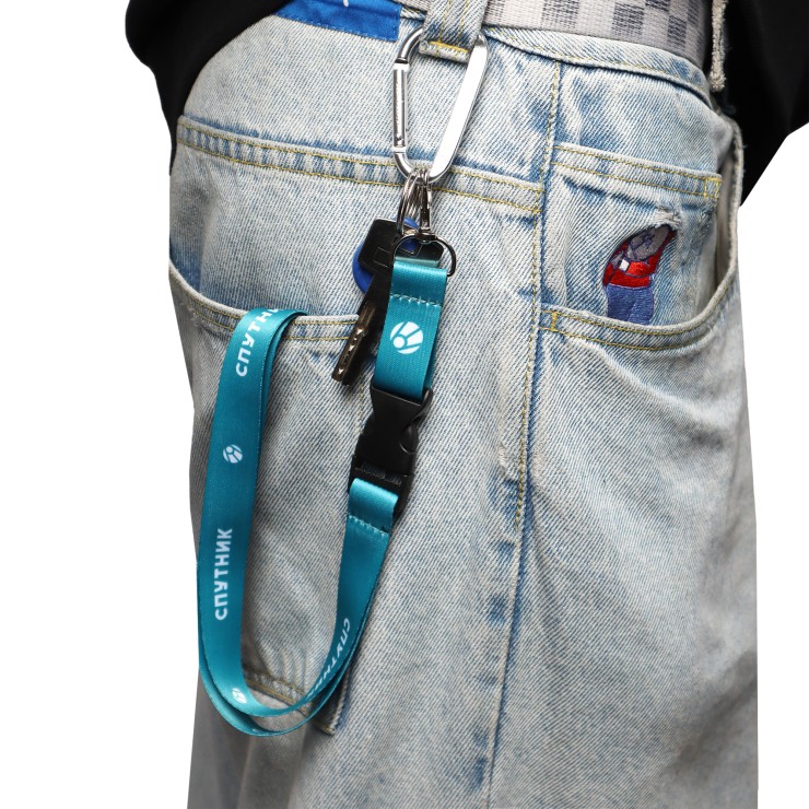 Карабин Спутник шнурок для ключей изумрудный