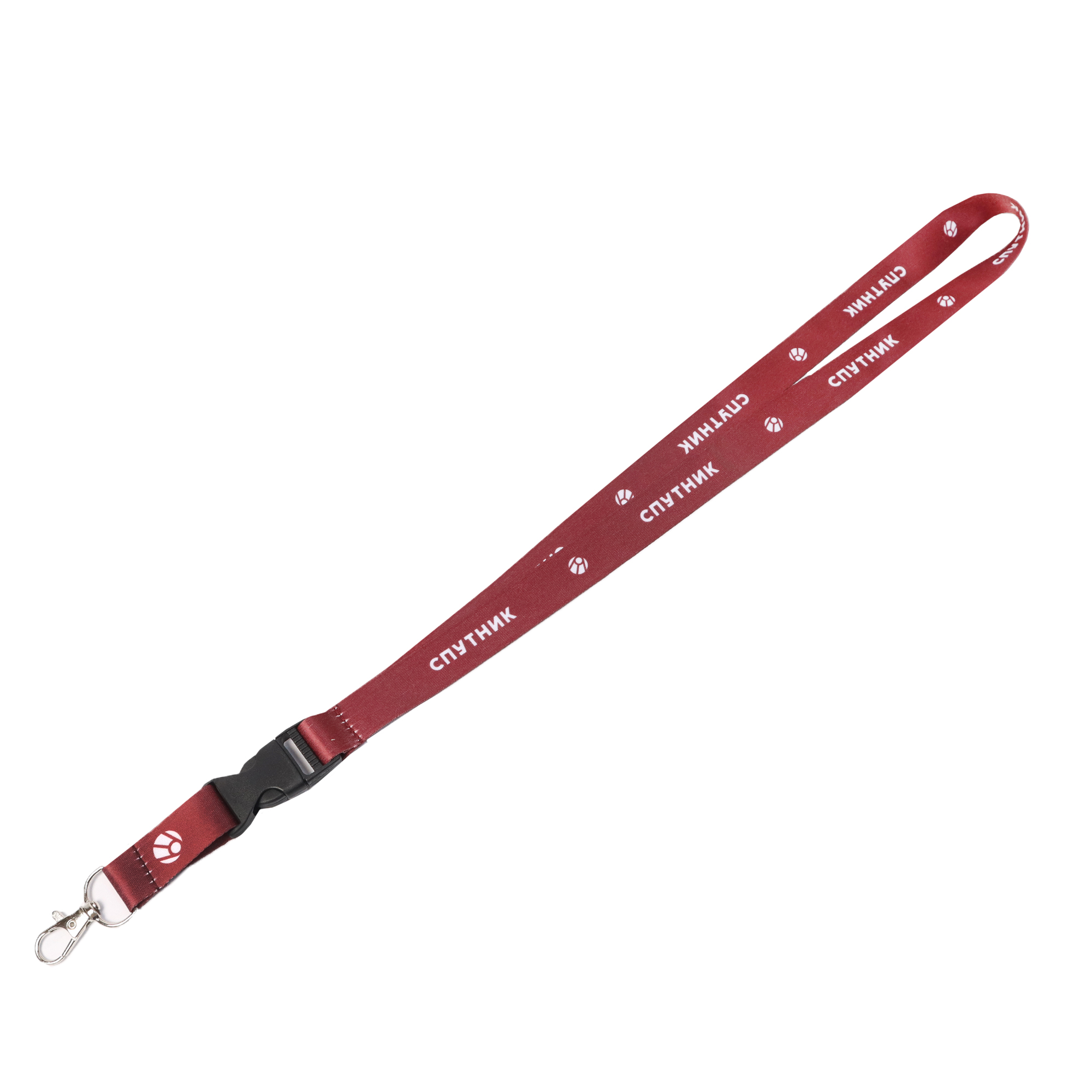 Карабин Спутник шнурок для ключей бордовый