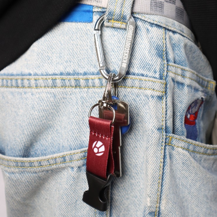 Карабин Спутник шнурок для ключей бордовый