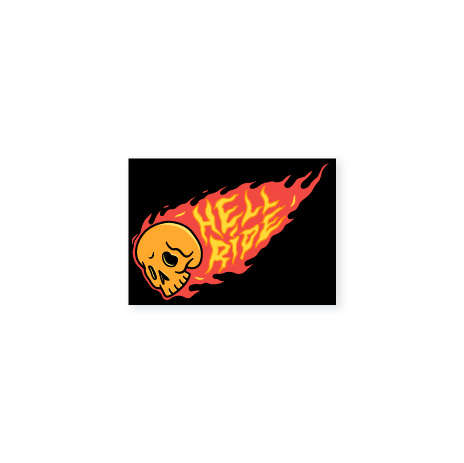 Наклейка Hellride Scull красный
