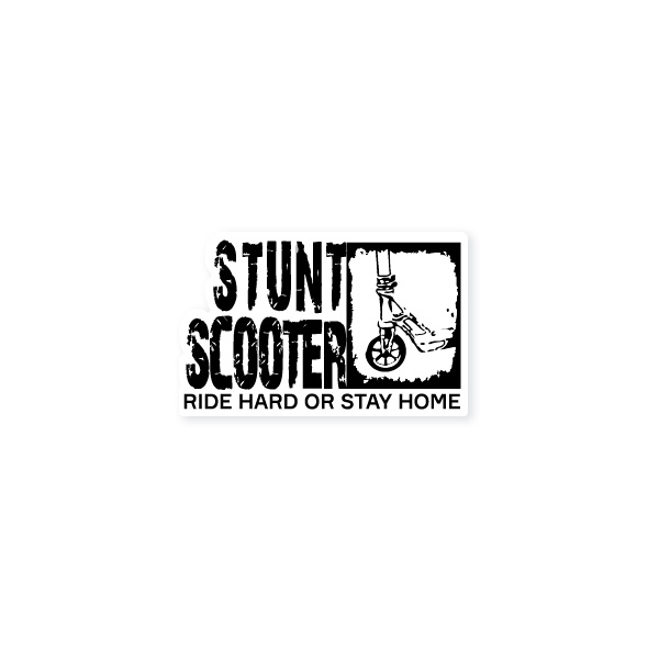 Наклейка Hellride Stunt scooter белый