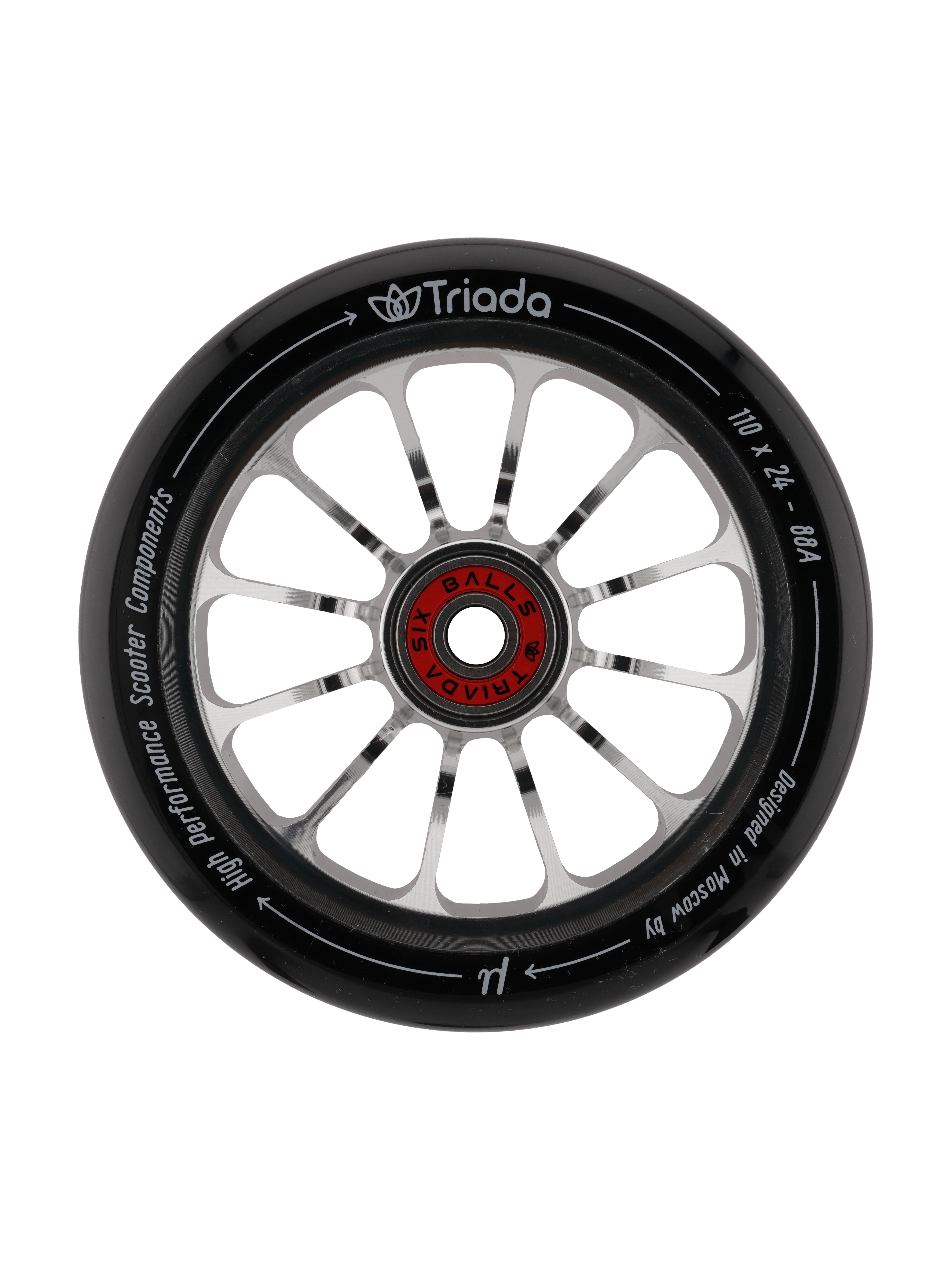 Колесо для самоката Triada Asymetric 110 черныйсеребристый