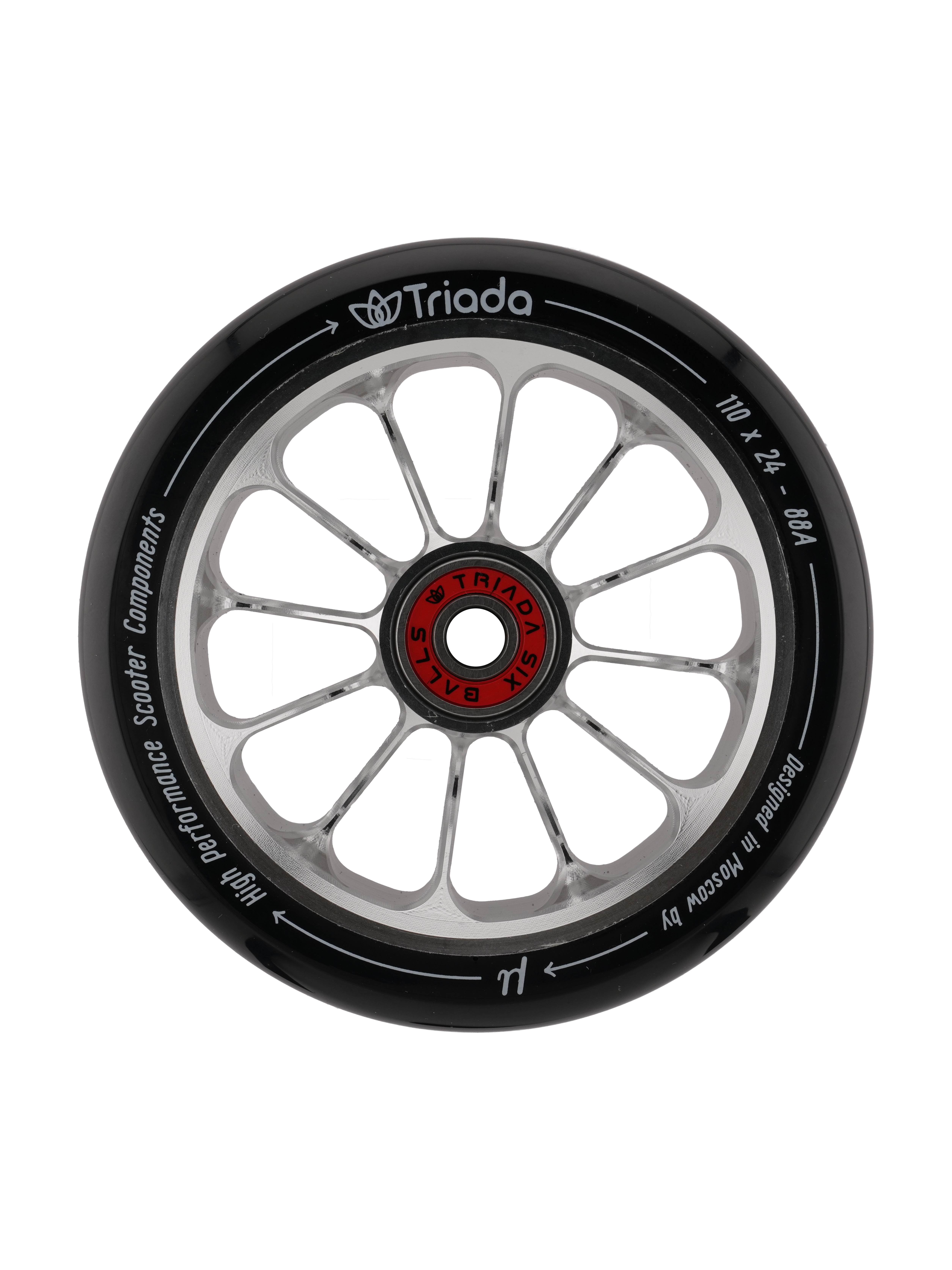 Колесо для самоката Triada Devious 110 черныйсеребристый